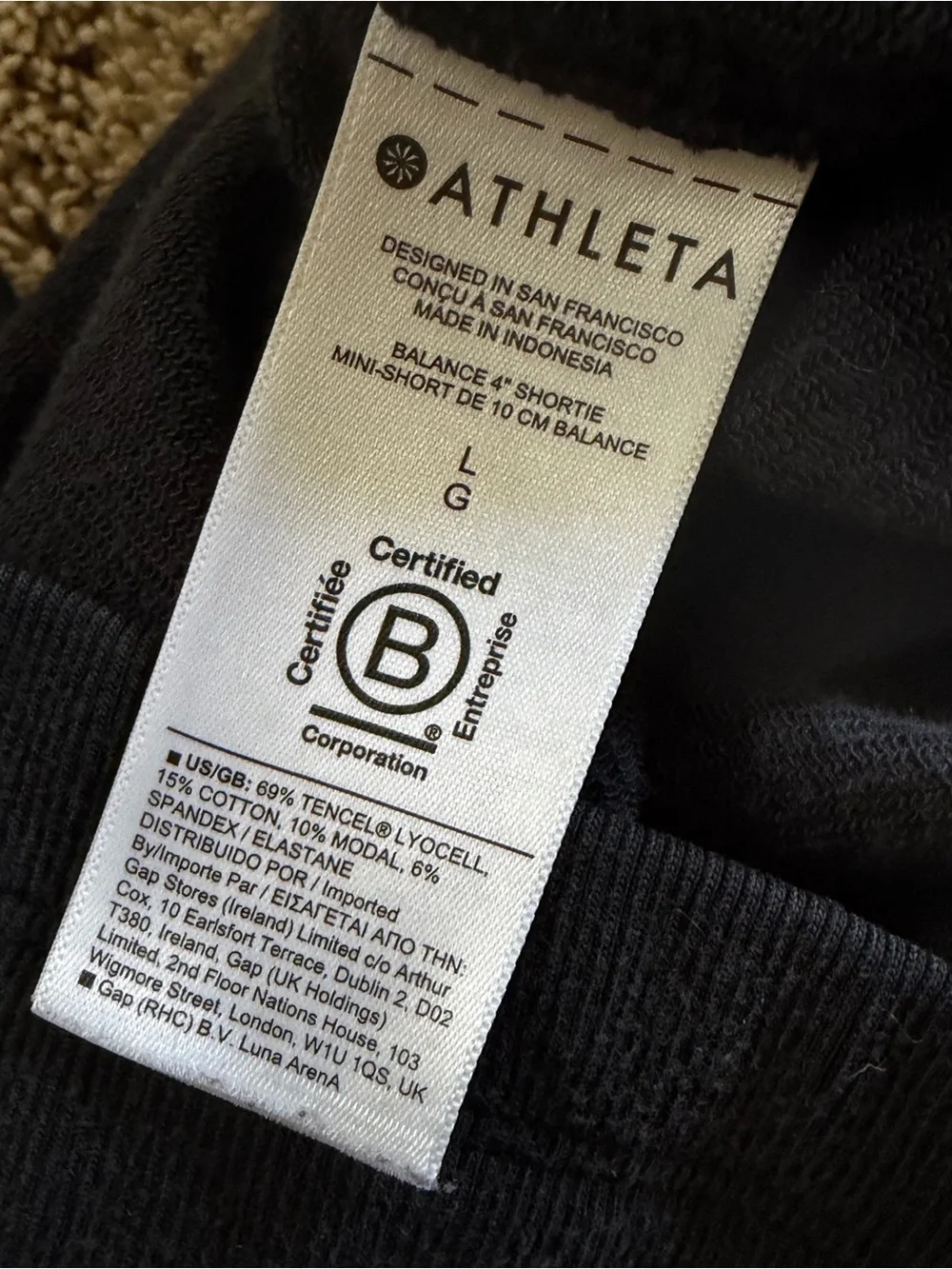 Large Athleta balance drawstring shorts Black Women's Lounge